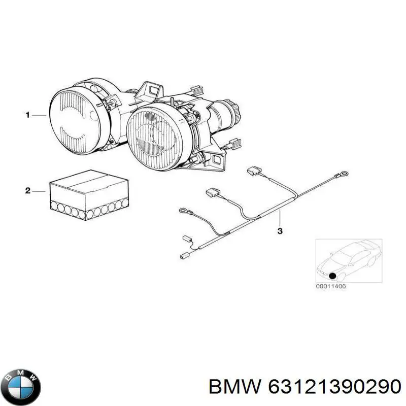 Фара права 63121390290 BMW