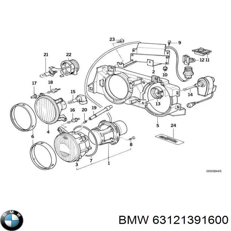 63121391600 BMW Основна фара - вставка