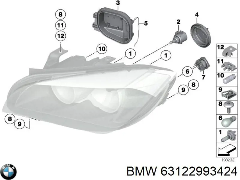  BMW 63122993424 ціна, від 7.60 USD