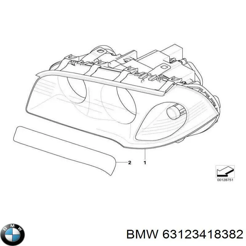 Купити 63123418382 BMW Права блок фара