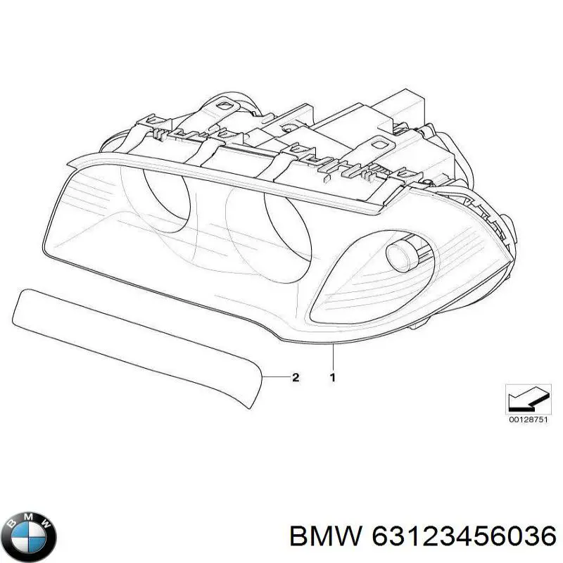 3456036 BMW фара права