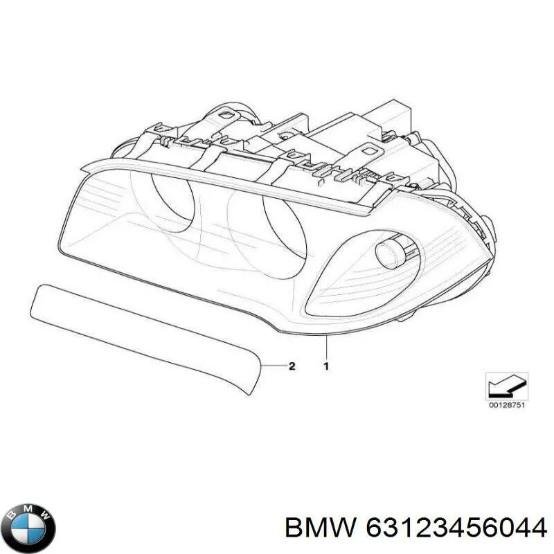 63123456044 BMW Фара передня права