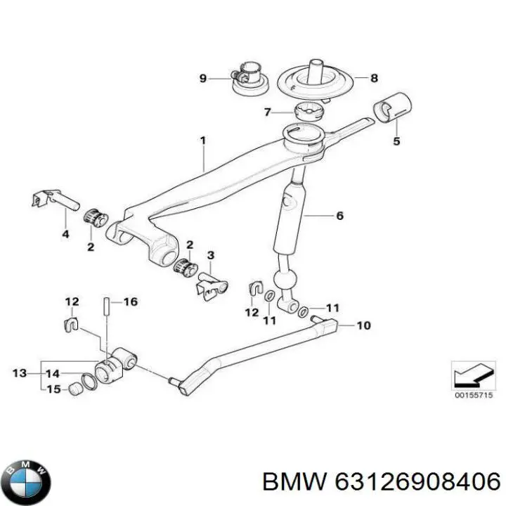 Ущільнювач фари правої 63126908406 BMW