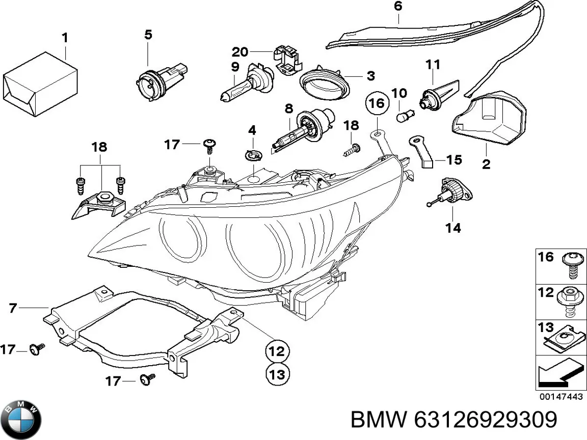 Купити 63126929309 BMW Лампочка плафону освітлення салону/кабіни