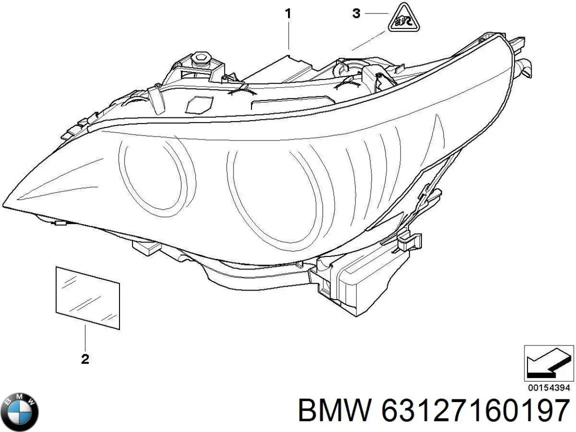 Купити 63127160197 BMW Основна фара в зборі ліва
