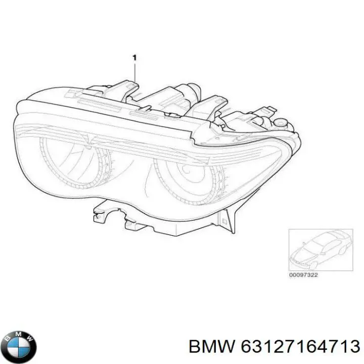63127164713 BMW Фара левая (Для адаптивного света (AFS))