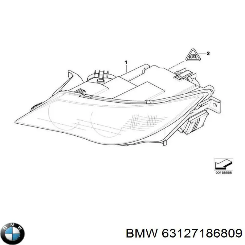 Фара правая BMW 63127186809 ціна, від 633.47 USD