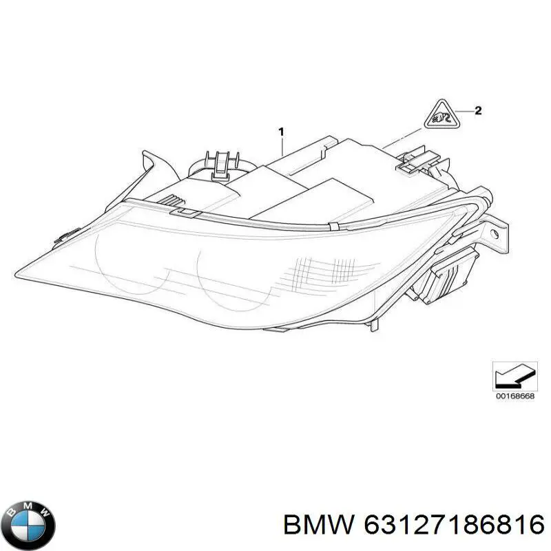 63127186816 BMW Фара передня права