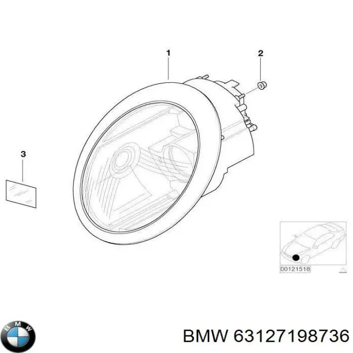 63127198736 BMW Фара правая
