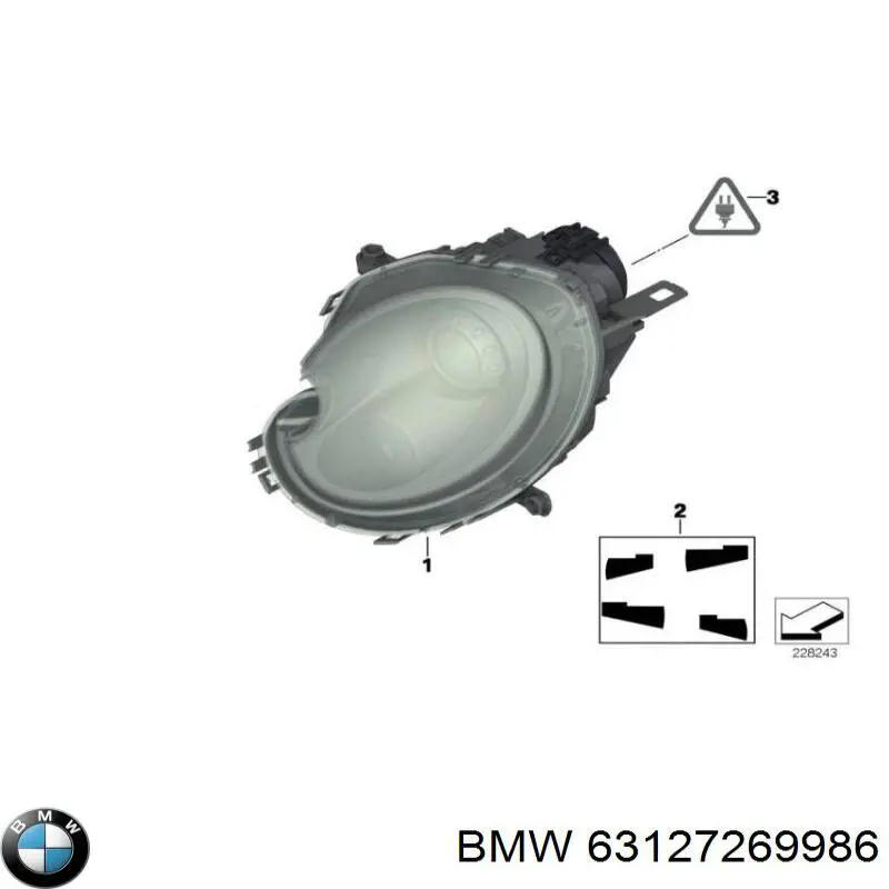 Фара правая BMW 63127269986 ціна, від 284.27 USD