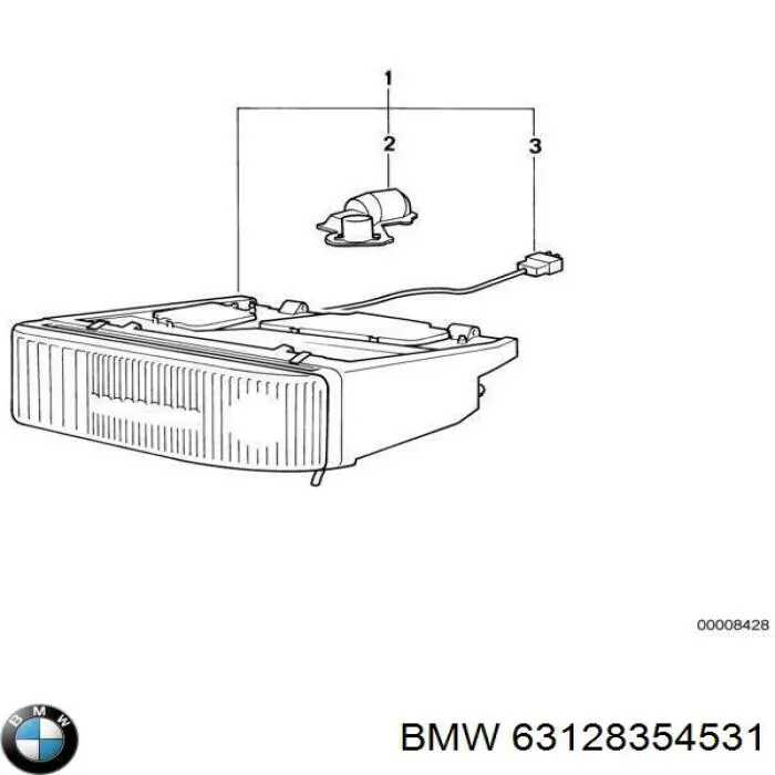 Скло фари лівої на BMW 8 (E31)