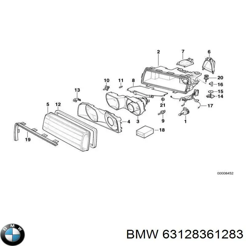 Кронштейн-адаптер кріплення фари передньої, лівої BMW 63128361283 ціна, від 36.58 USD