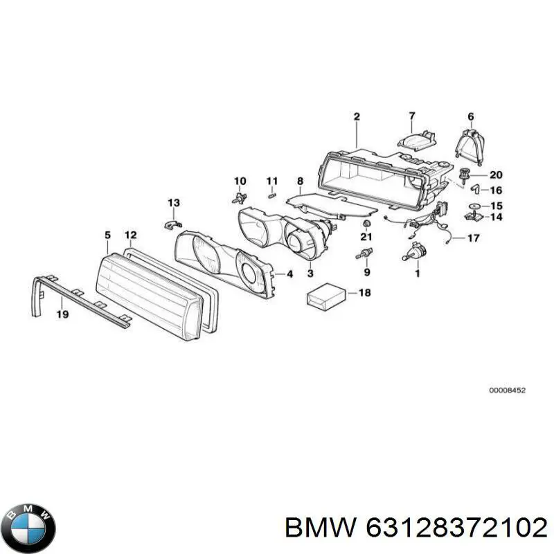 Фара права 63128372102 BMW