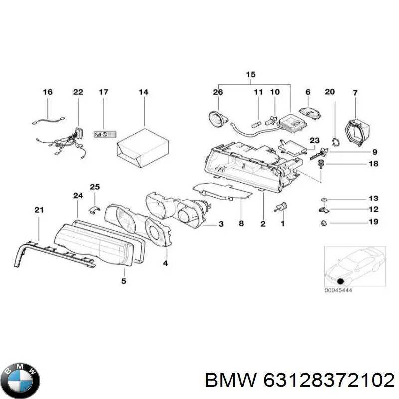Права блок фара BMW 63128372102 ціна, від 98.94 USD