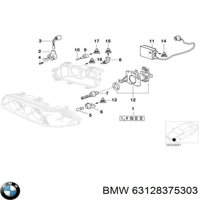 Цоколь лампи в фару BMW 63128375303 ціна, від 35.10 USD