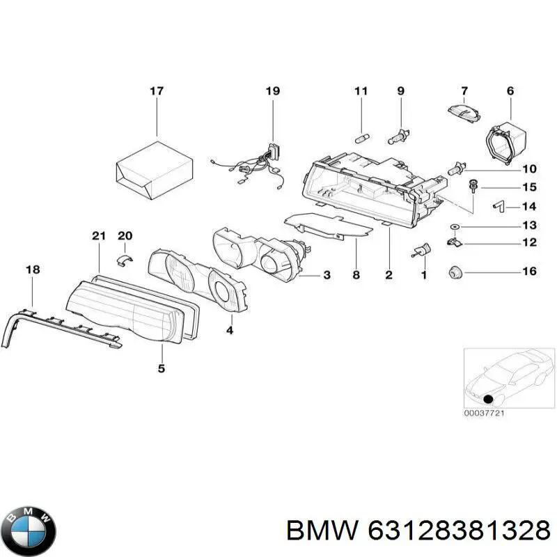 Скло фари правої BMW 63128381328 ціна, від 24.87 USD