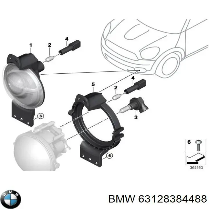 Купити 63128384488 BMW Ущільнювач фари правої