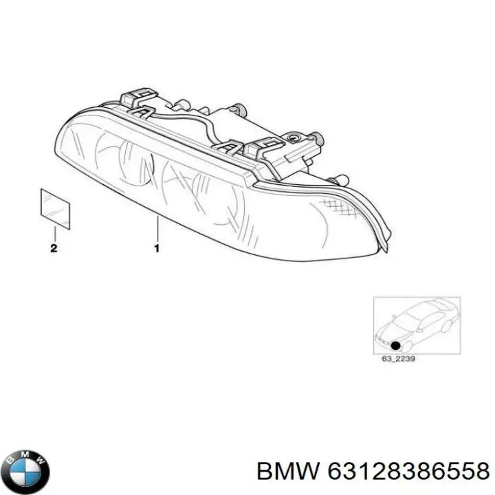 Основна фара - вставка BMW 63128386558 ціна, від 126.69 USD
