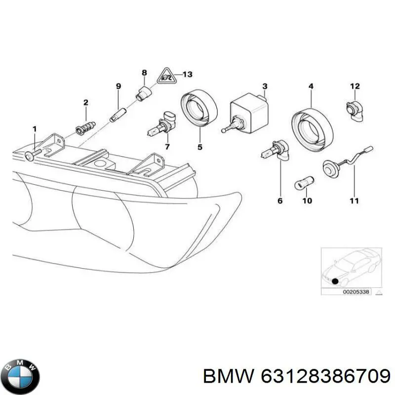 63128386709 BMW Кріплення фари передньої, лівої