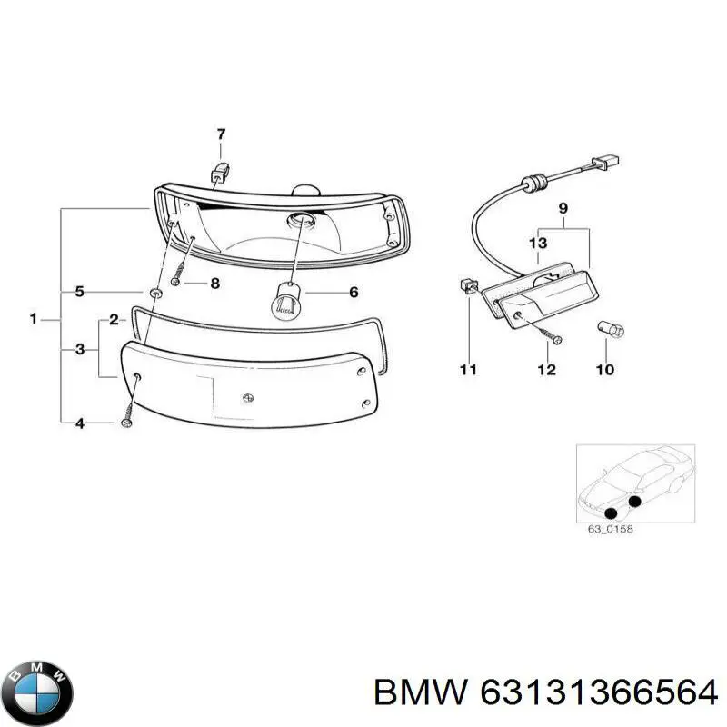 63131366564 BMW Поворотник правий
