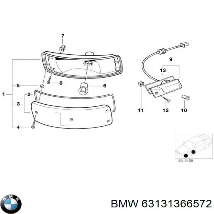 Скло покажчика повороту, правий на BMW 5 (E28)