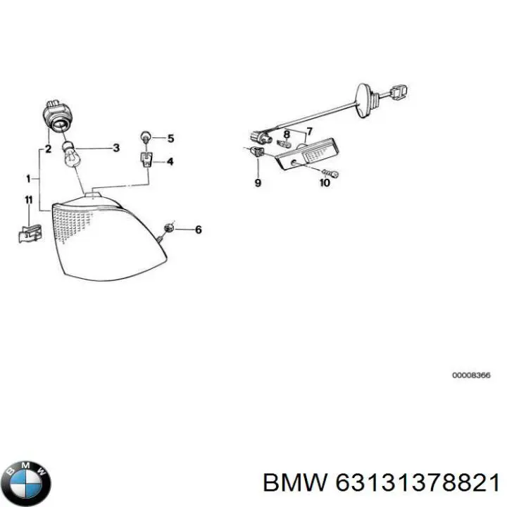 Лівий покажчик повороту на BMW 7 (E32)