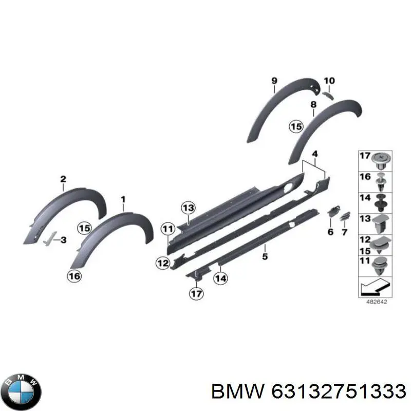 Габарит задній бічний, лівий BMW 63132751333 ціна, від 39.76 USD