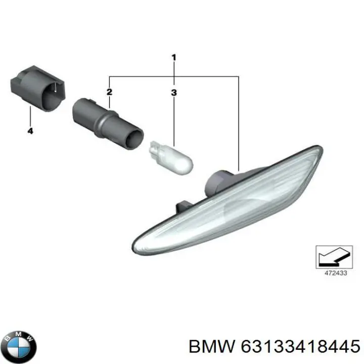 Покажчик повороту крила BMW 63133418445 ціна, від 7.32 USD