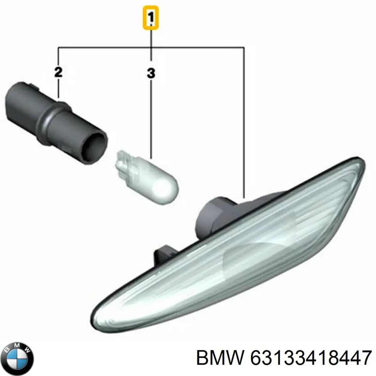 Купити 63133418447 BMW Повторювач повороту на крилі, лівий