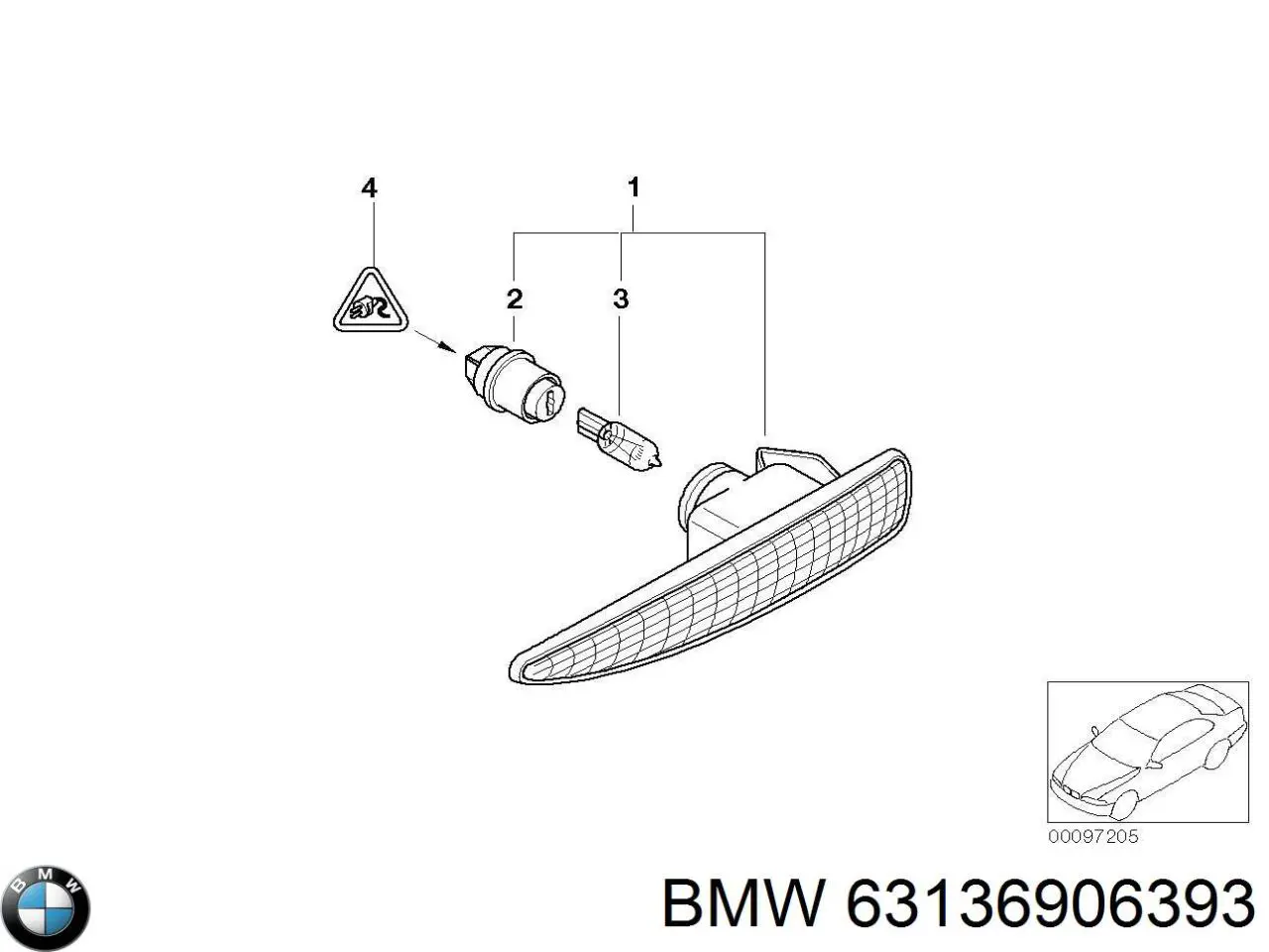 Покажчик повороту крила на BMW 7 (E65,66)