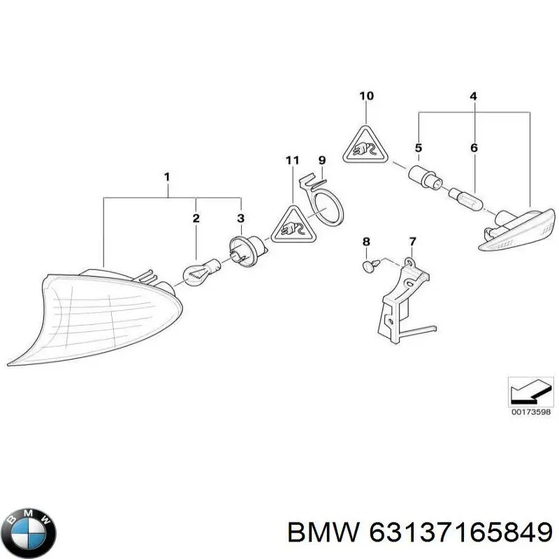 63137165849 BMW покажчик повороту лівий