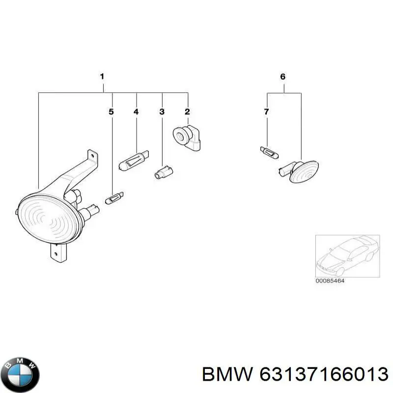 Купити 63137166013 BMW Повторювач повороту на крилі