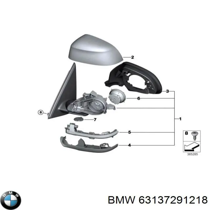 Покажчик повороту дзеркала, правий на BMW X3 (F25)