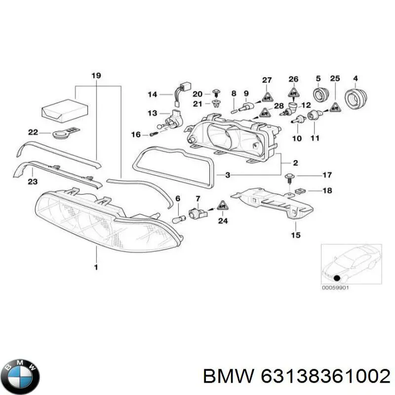 Цоколь (патрон) лампочки покажчика поворотів на BMW 7 (E38)