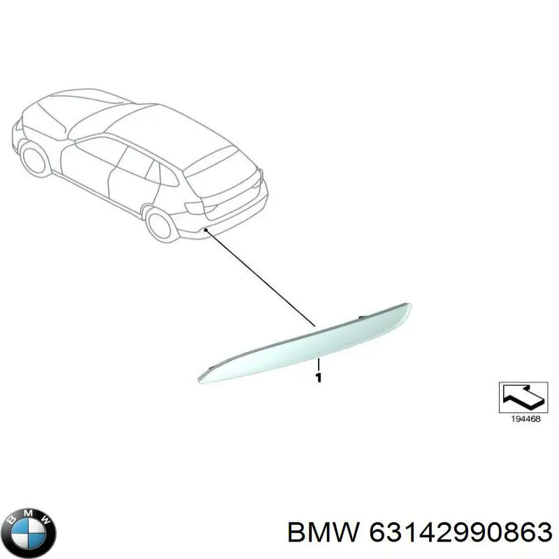  Катафот (відбивач) заднього бампера, лівий BMW X1 