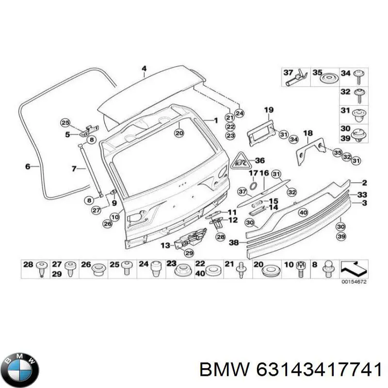 Лівий катафот заднього бампера BMW 63143417741 ціна, від 28.43 USD