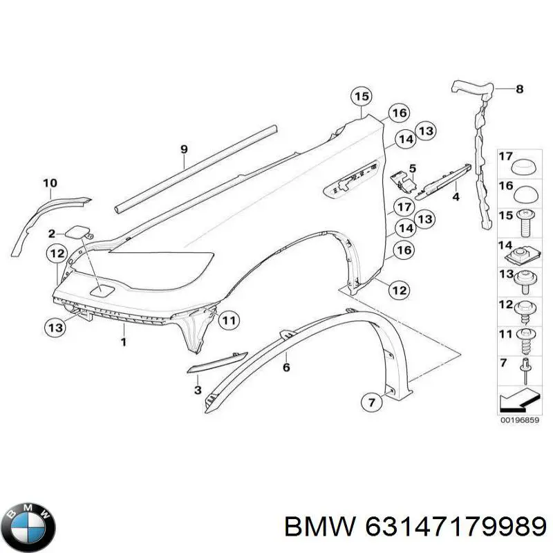 Катафот (відбивач) заднього бампера, лівий 63147179989 BMW