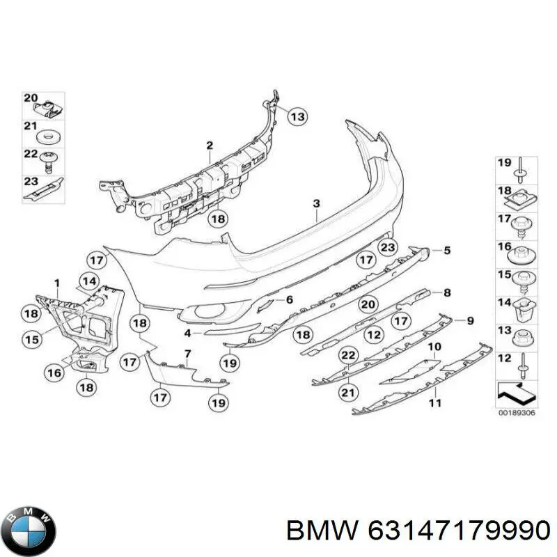 Правий катафот бампера BMW 63147179990 ціна, від 70.54 USD