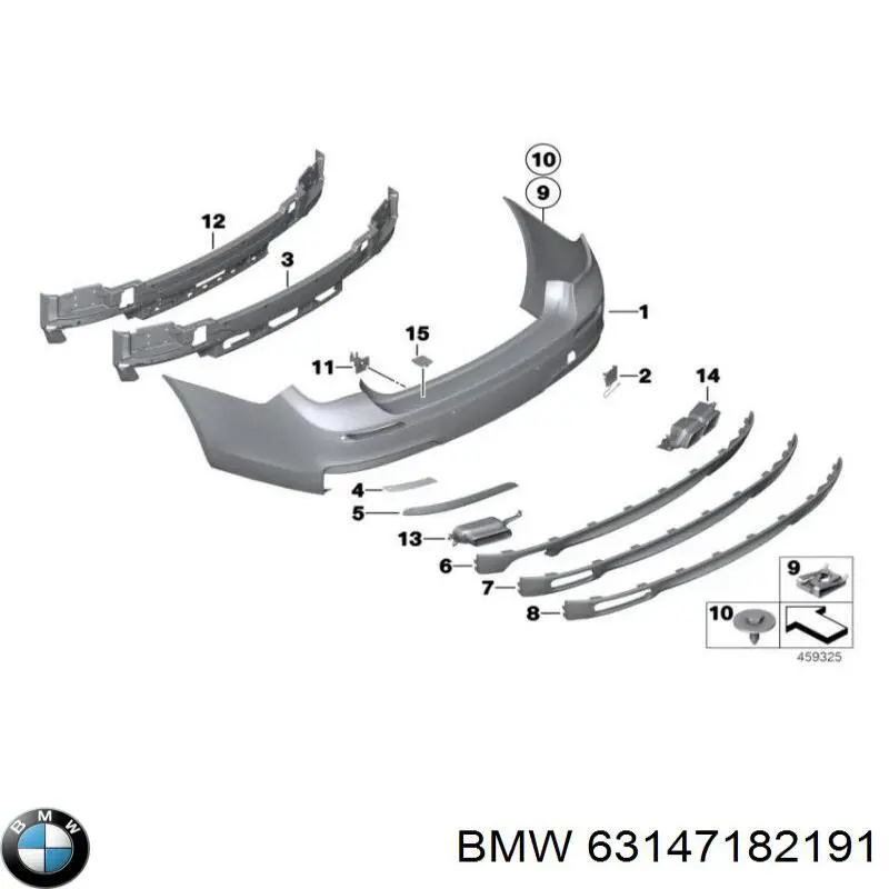 Катафот (відбивач) заднього бампера, лівий 63147182191 BMW