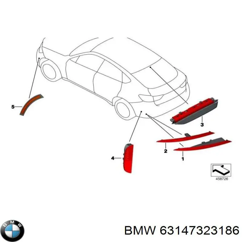 63147323186 BMW Правий відбивач бампера