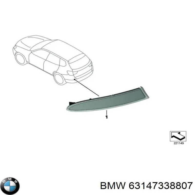 Купити 63147338807 BMW Лівий відбивач заднього бампера