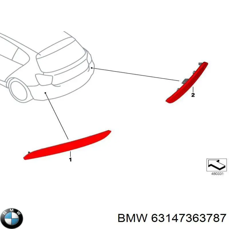 63147363787 BMW Лівий катафот бампера