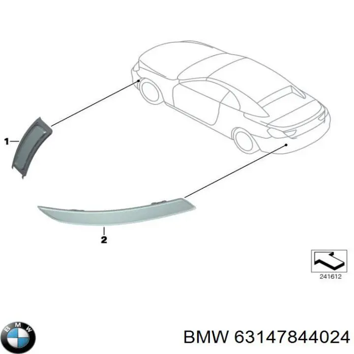 Правий катафот бампера BMW 63147844024 ціна, від 19.00 USD