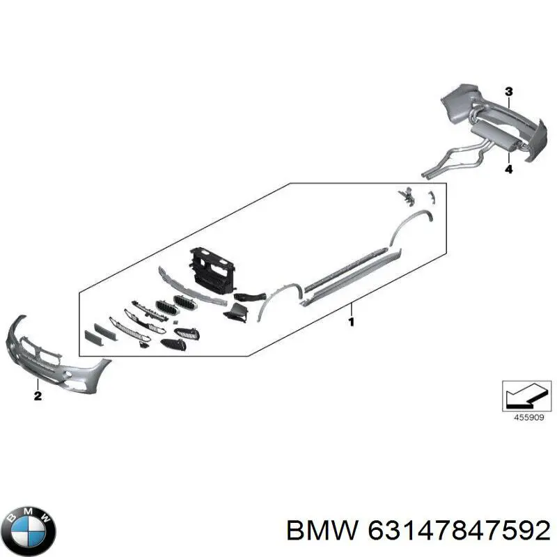 7847592 BMW Правий катафот бампера