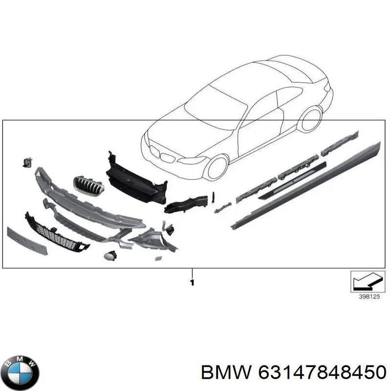 Купити 63147848450 BMW Відбивач бампера заднього правий