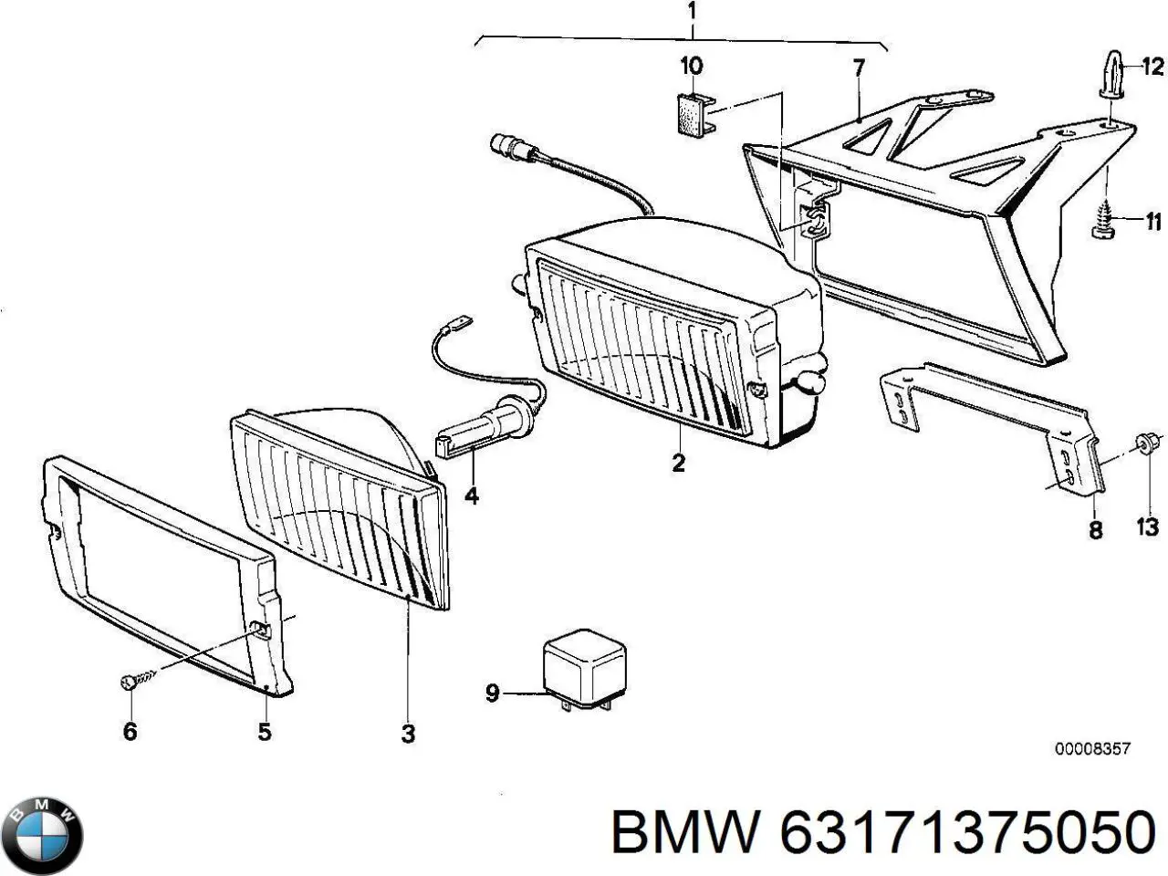 Скло протитуманки, правої на BMW 5 (E28)
