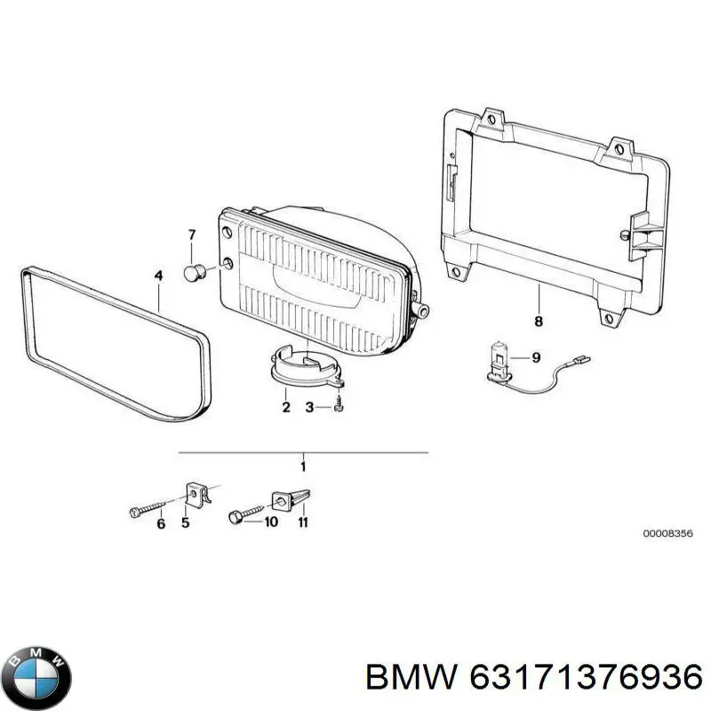 Туманка права BMW 63171376936 ціна, від 188.38 USD