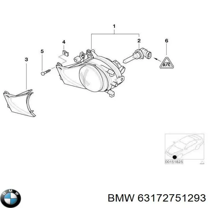63172751293 BMW Протитуманки, ліваі, права