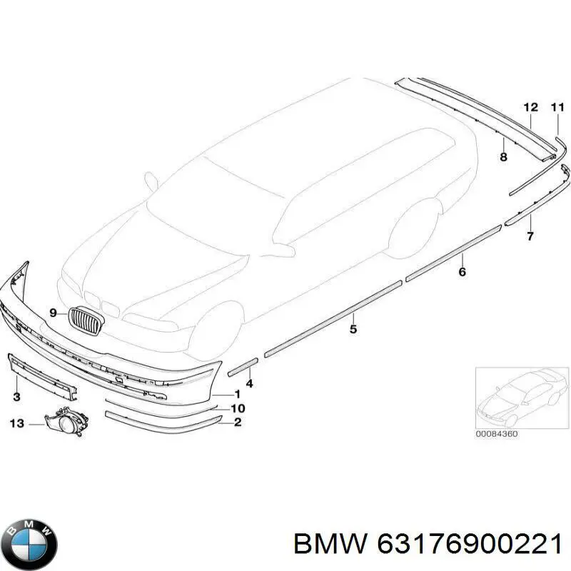 Фара протитуманна, ліва 63176900221 BMW