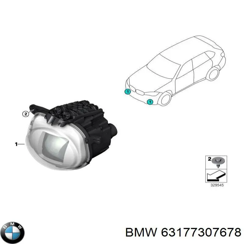 Купити 63117494866 BMW Протитуманка права